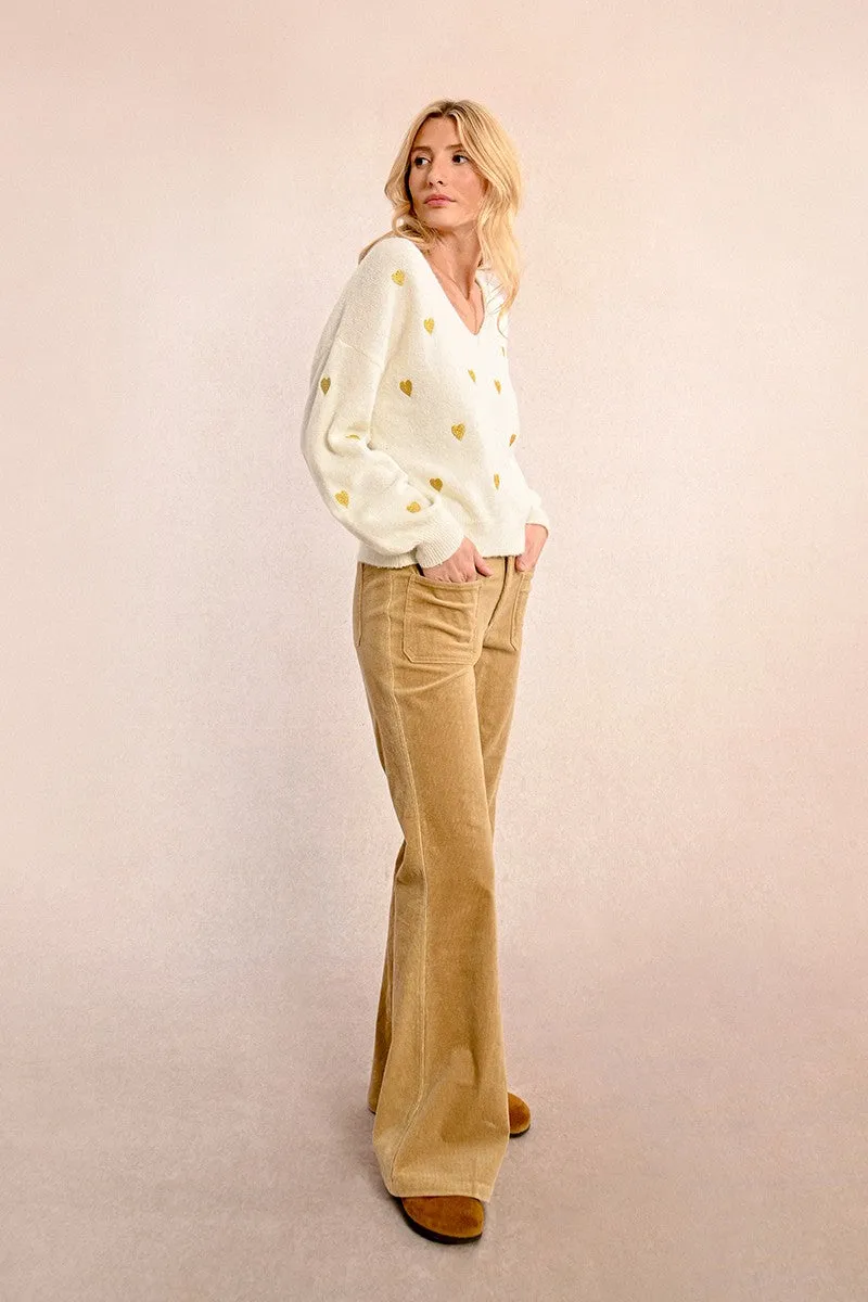 HEART PATTERN SWEATER