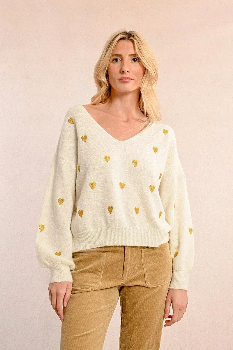 HEART PATTERN SWEATER