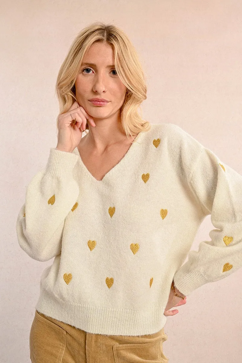 HEART PATTERN SWEATER