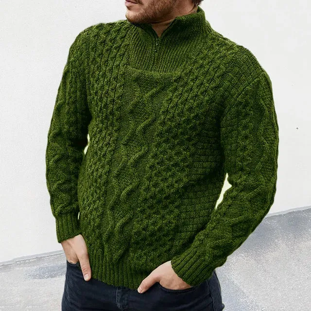 High-Quality Men's Half-Zip Knit Jumper
