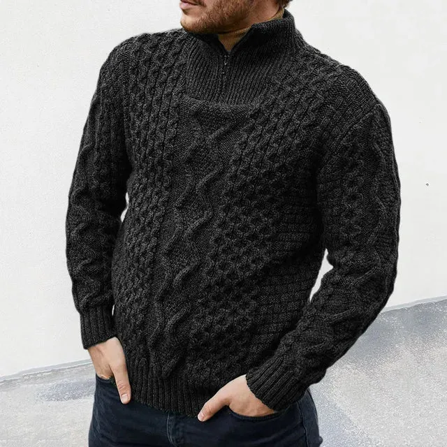 High-Quality Men's Half-Zip Knit Jumper