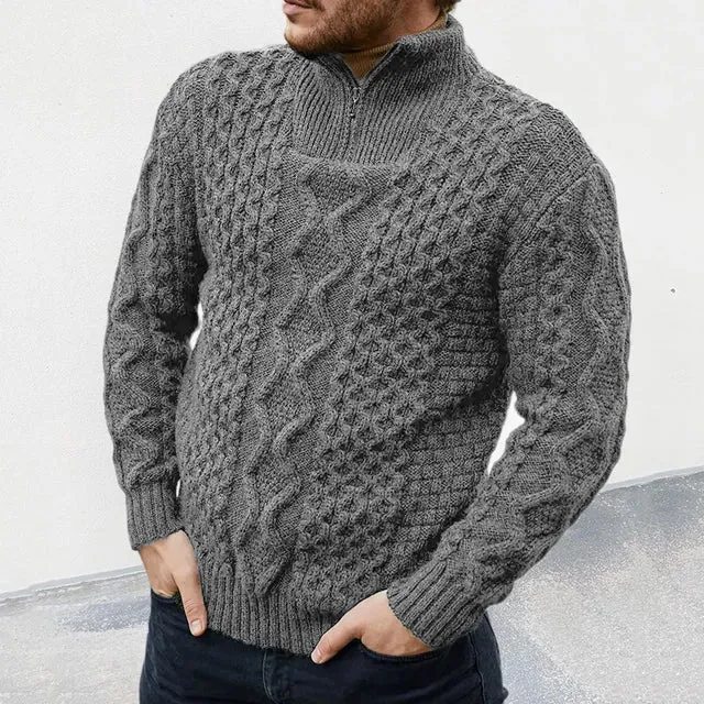 High-Quality Men's Half-Zip Knit Jumper