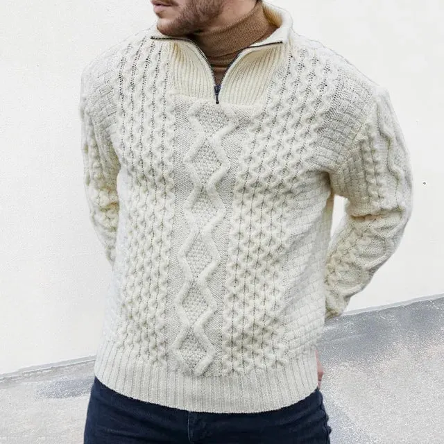 High-Quality Men's Half-Zip Knit Jumper