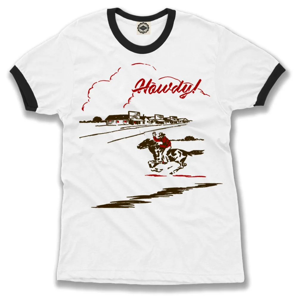 Howdy Cowboy Men's Ringer Tee