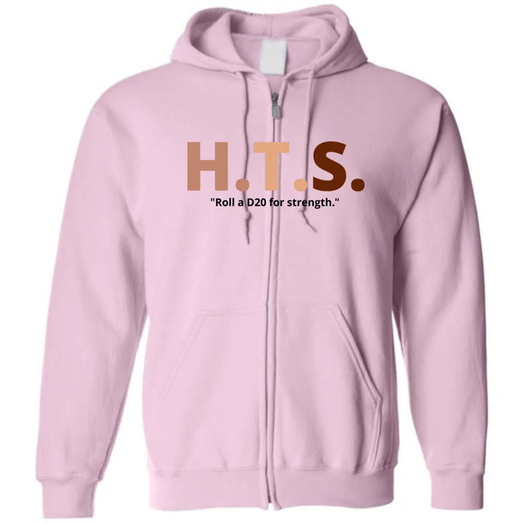 HTS Here To Stay Text Roll Light TS Unisex Zip Hoodie