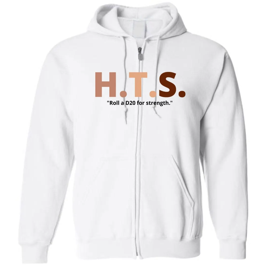 HTS Here To Stay Text Roll Light TS Unisex Zip Hoodie