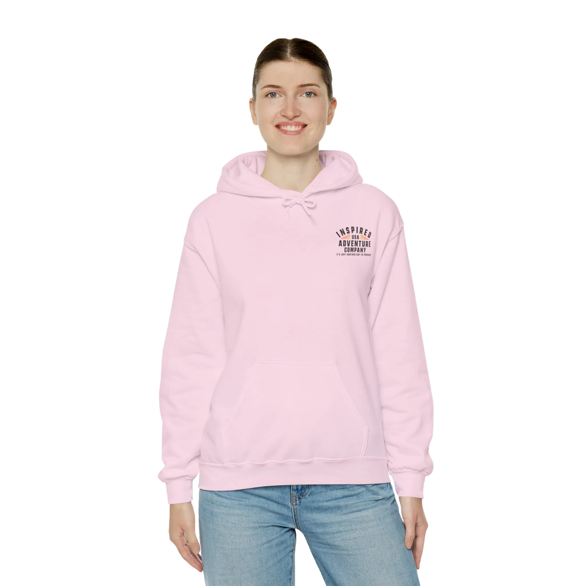 It's Just Another Day in Paradise... Inspired Adventure Co. Unisex Heavy Blend™ Hooded Sweatshirt