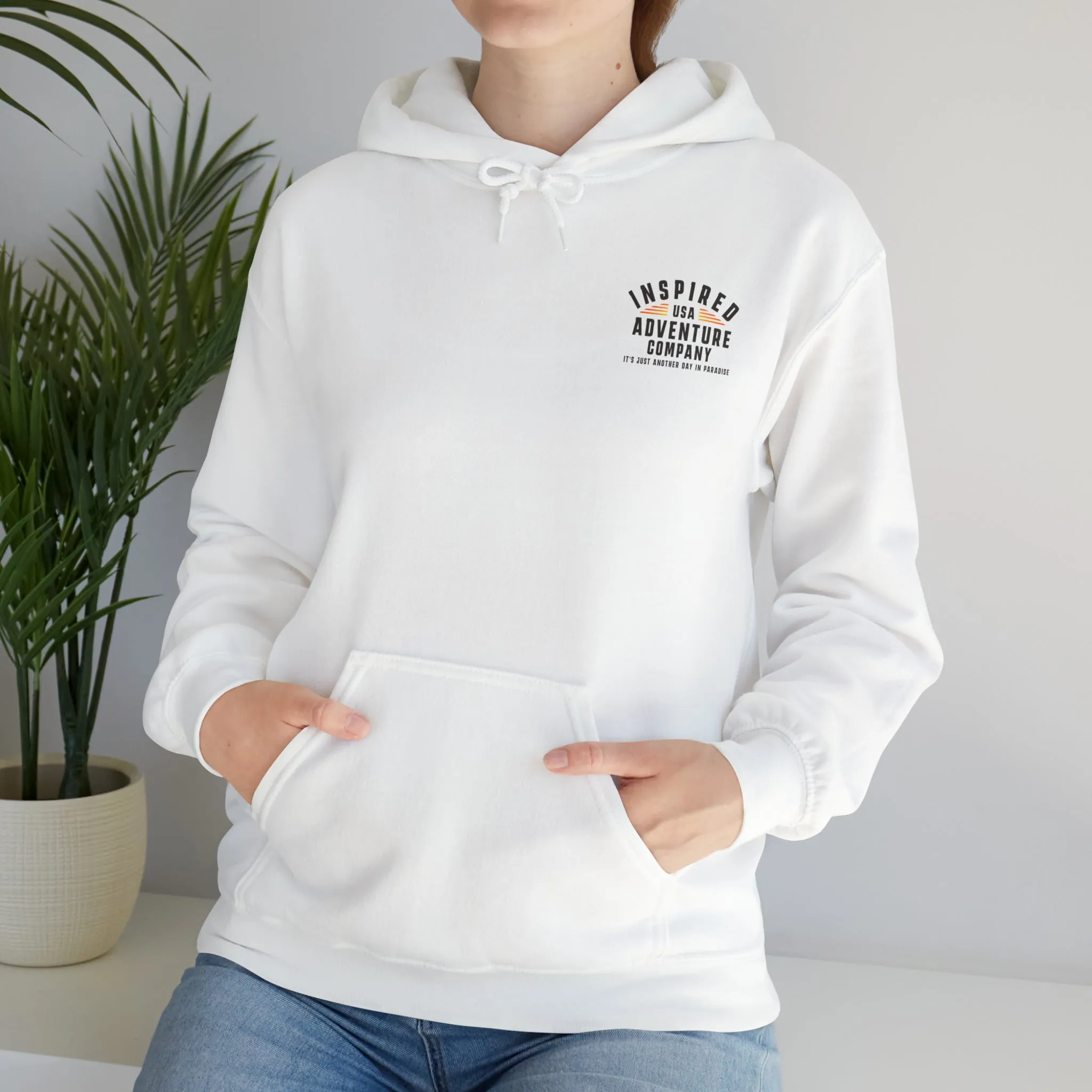 It's Just Another Day in Paradise... Inspired Adventure Co. Unisex Heavy Blend™ Hooded Sweatshirt
