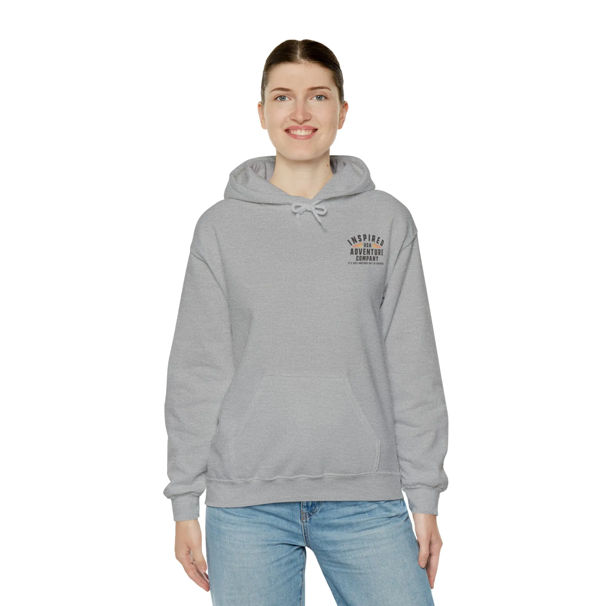 It's Just Another Day in Paradise... Inspired Adventure Co. Unisex Heavy Blend™ Hooded Sweatshirt