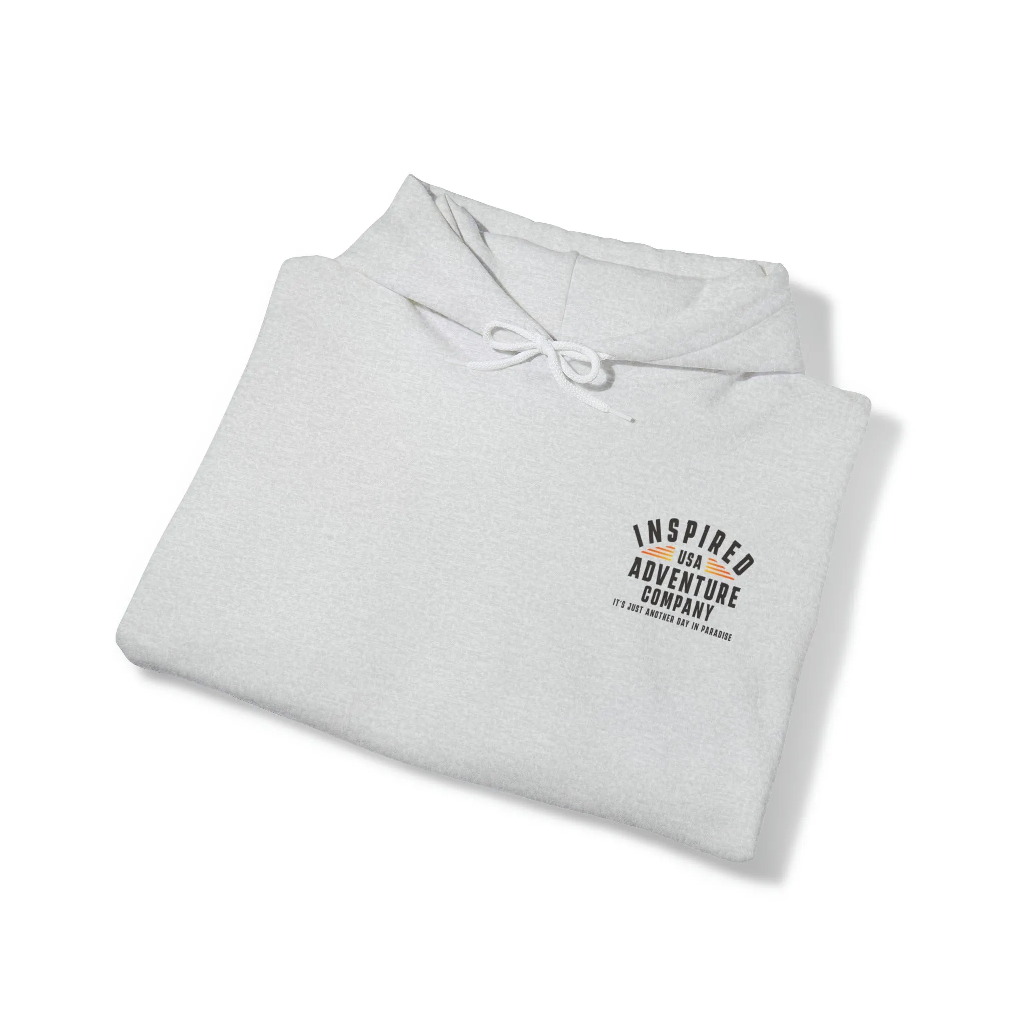 It's Just Another Day in Paradise... Inspired Adventure Co. Unisex Heavy Blend™ Hooded Sweatshirt
