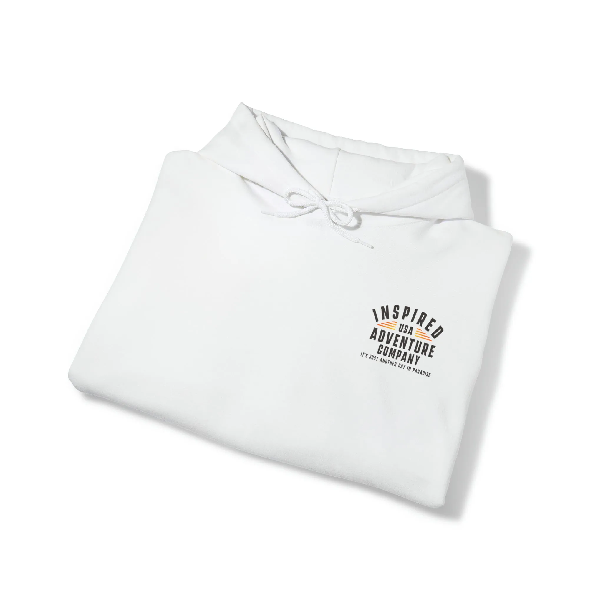 It's Just Another Day in Paradise... Inspired Adventure Co. Unisex Heavy Blend™ Hooded Sweatshirt