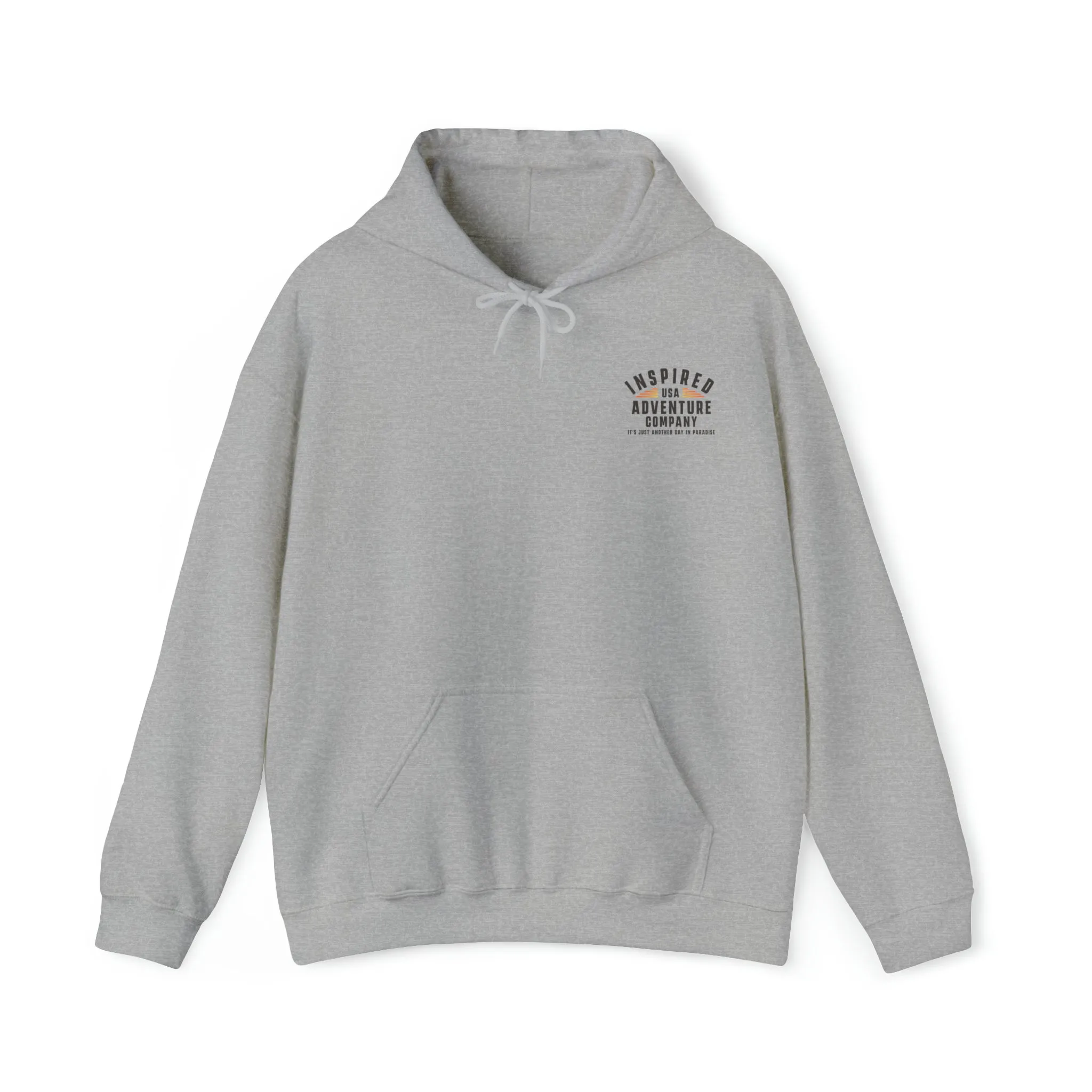 It's Just Another Day in Paradise... Inspired Adventure Co. Unisex Heavy Blend™ Hooded Sweatshirt