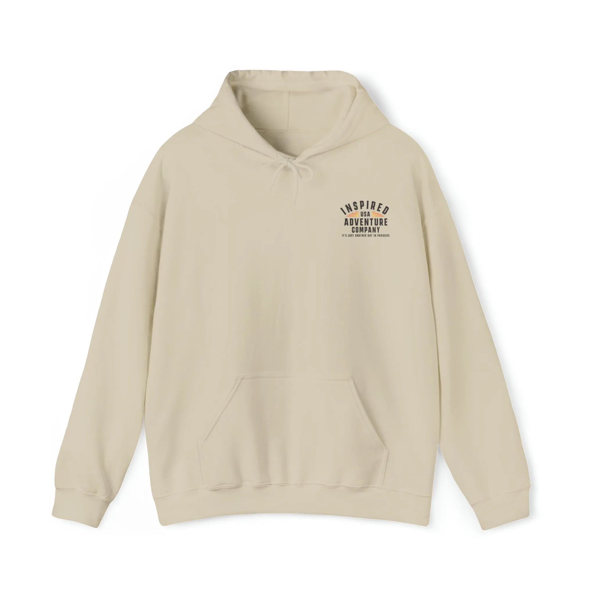 It's Just Another Day in Paradise... Inspired Adventure Co. Unisex Heavy Blend™ Hooded Sweatshirt
