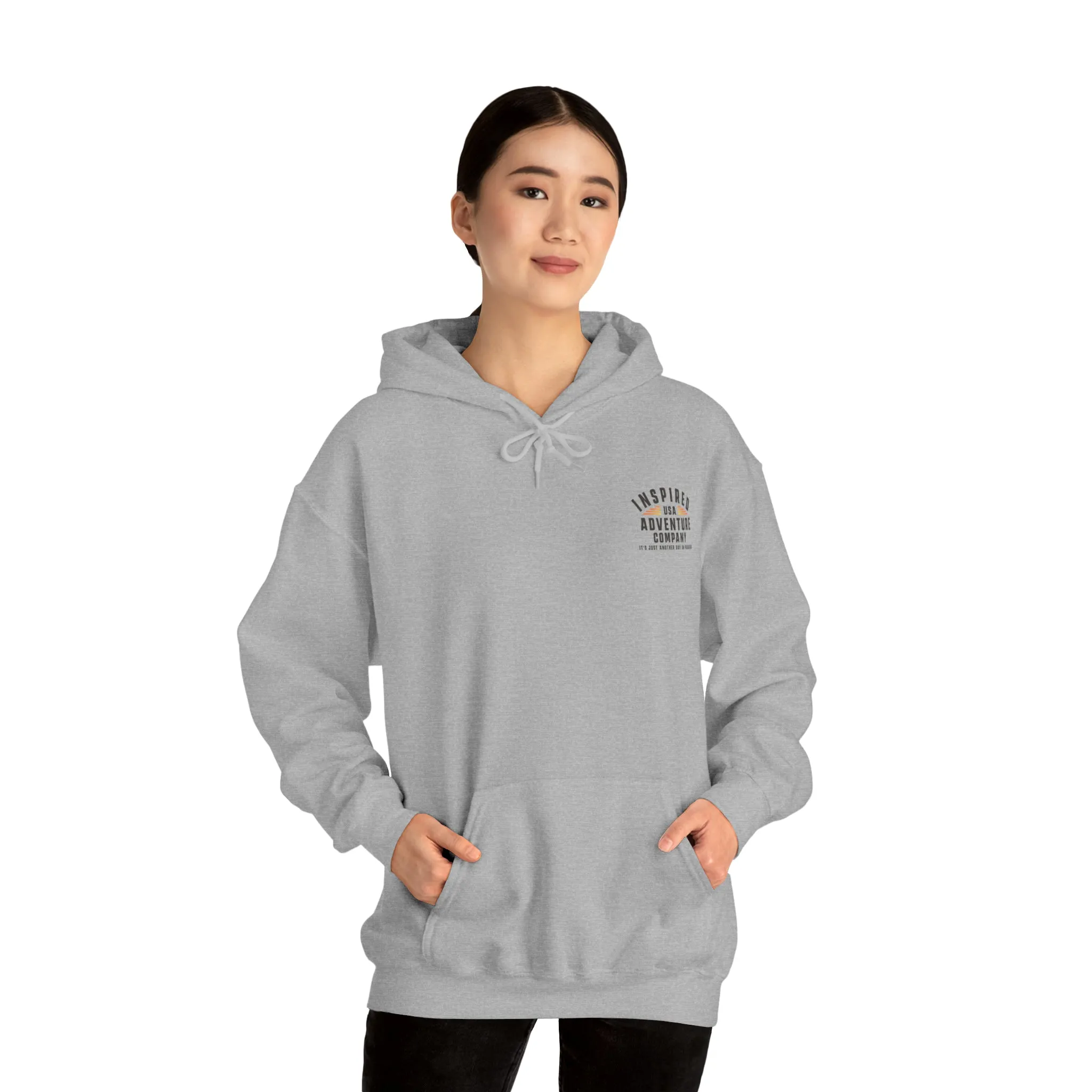 It's Just Another Day in Paradise... Inspired Adventure Co. Unisex Heavy Blend™ Hooded Sweatshirt
