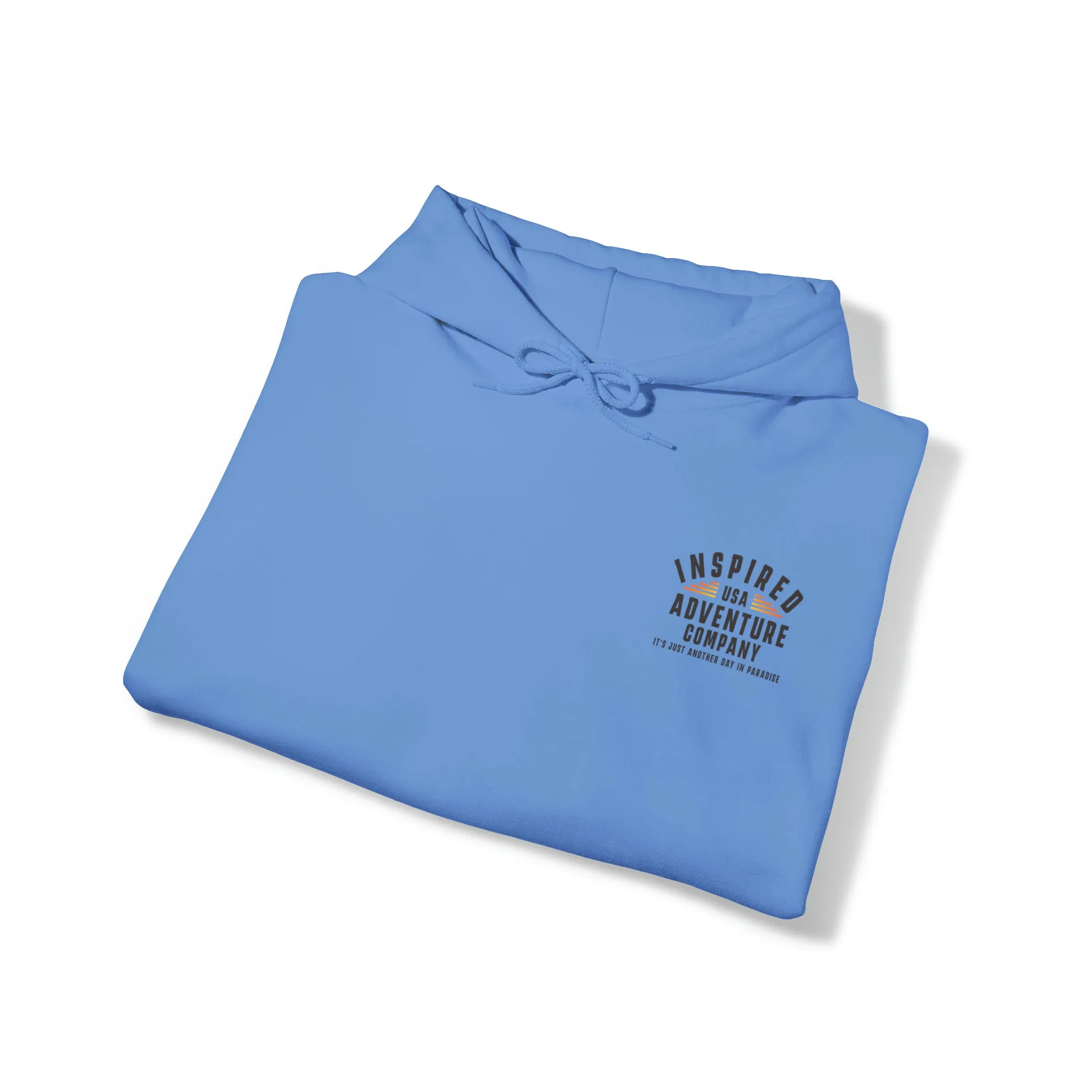 It's Just Another Day in Paradise... Inspired Adventure Co. Unisex Heavy Blend™ Hooded Sweatshirt