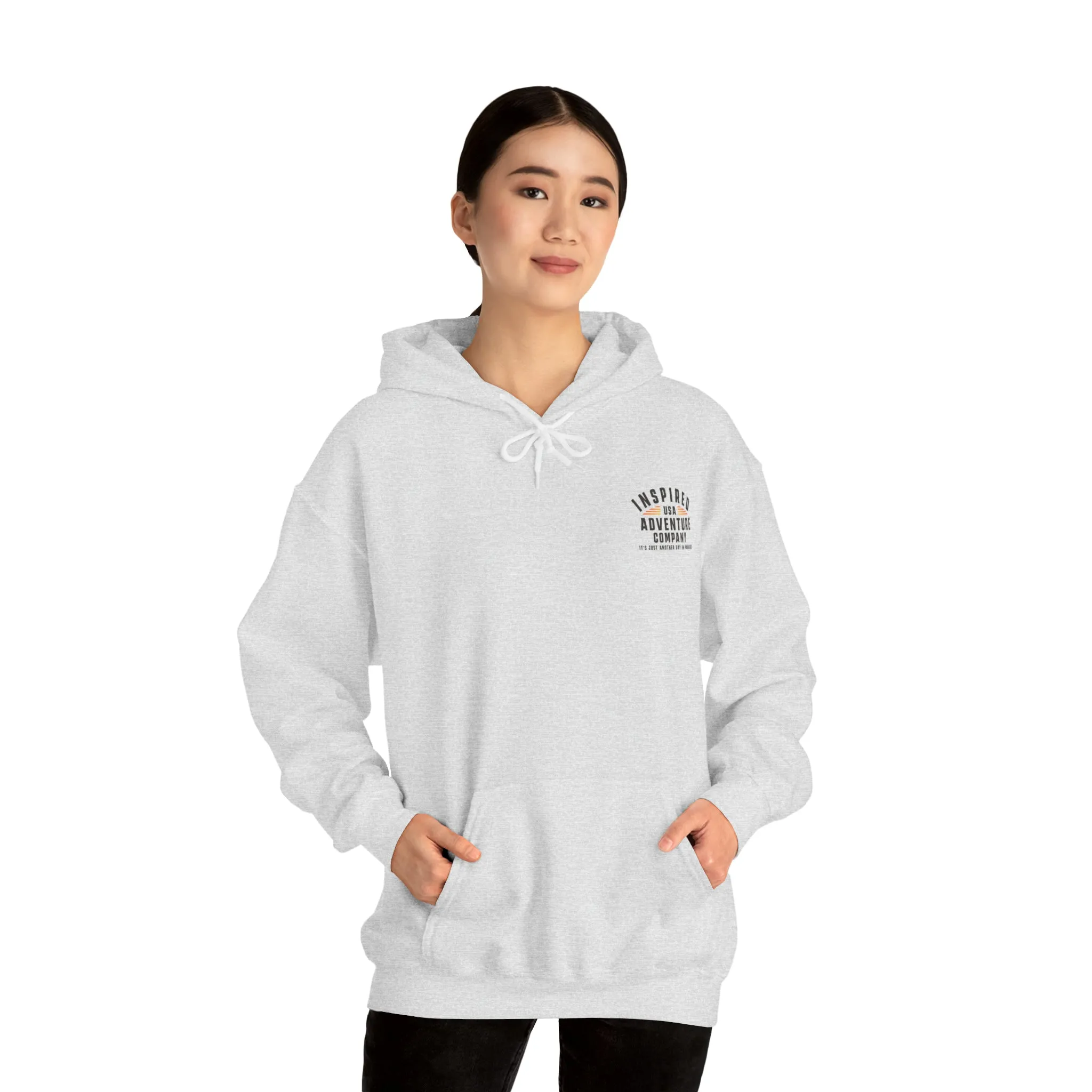 It's Just Another Day in Paradise... Inspired Adventure Co. Unisex Heavy Blend™ Hooded Sweatshirt