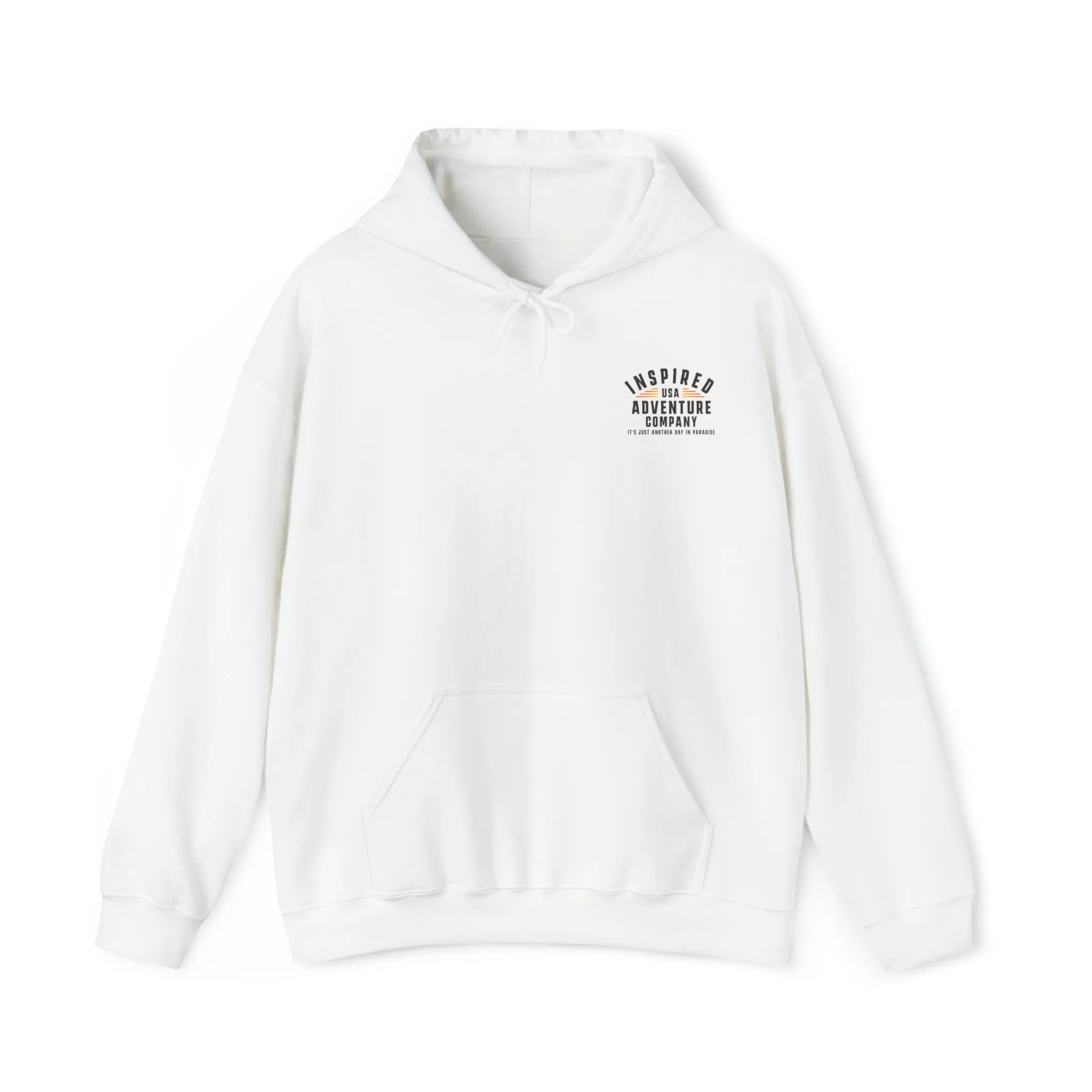 It's Just Another Day in Paradise... Inspired Adventure Co. Unisex Heavy Blend™ Hooded Sweatshirt