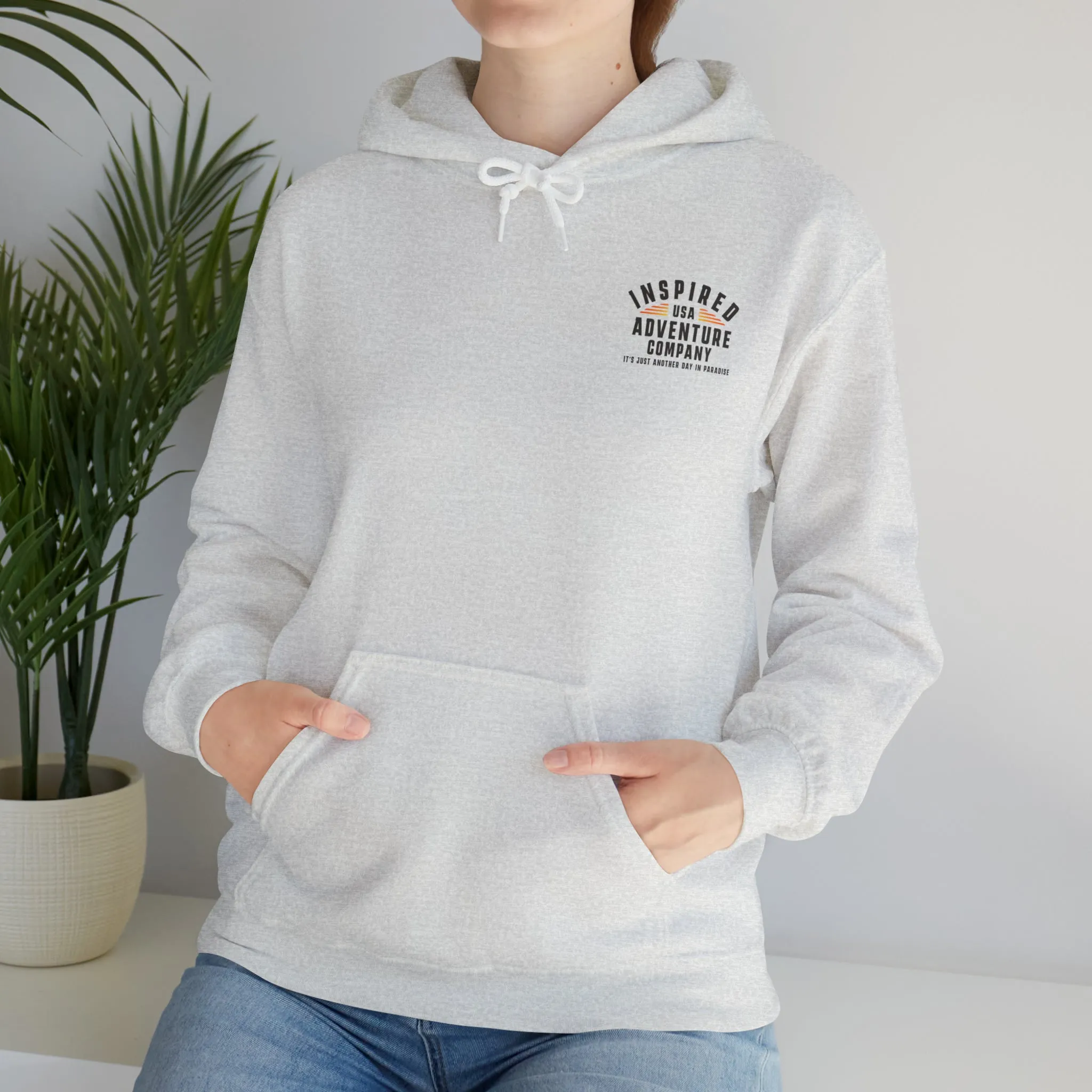 It's Just Another Day in Paradise... Inspired Adventure Co. Unisex Heavy Blend™ Hooded Sweatshirt