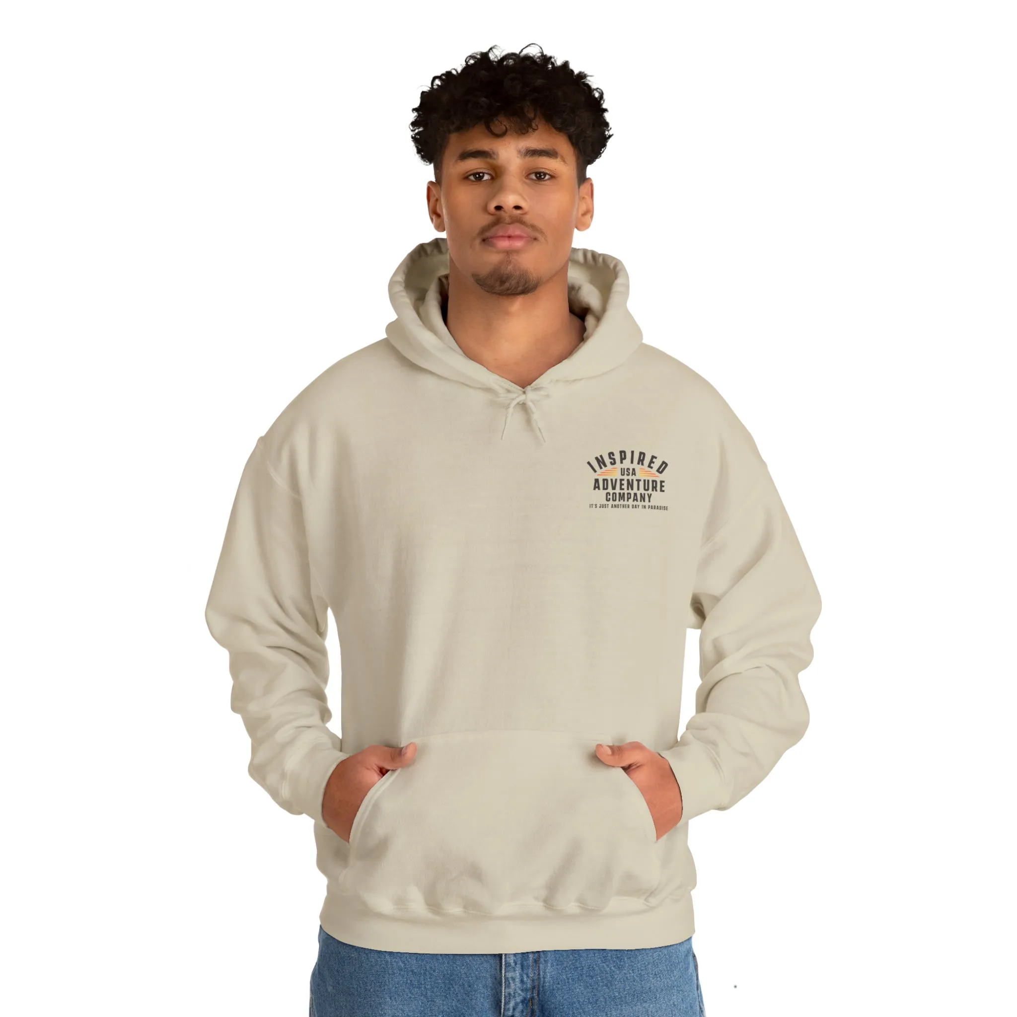 It's Just Another Day in Paradise... Inspired Adventure Co. Unisex Heavy Blend™ Hooded Sweatshirt