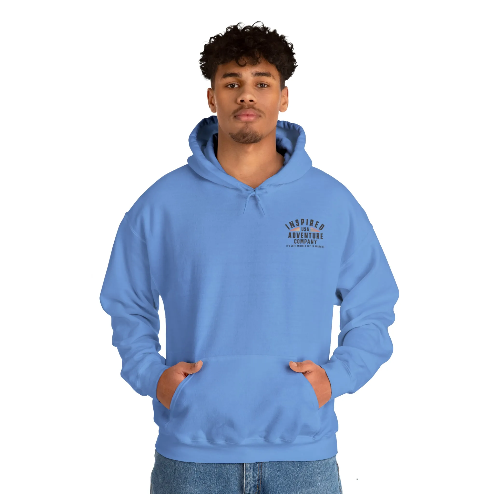 It's Just Another Day in Paradise... Inspired Adventure Co. Unisex Heavy Blend™ Hooded Sweatshirt
