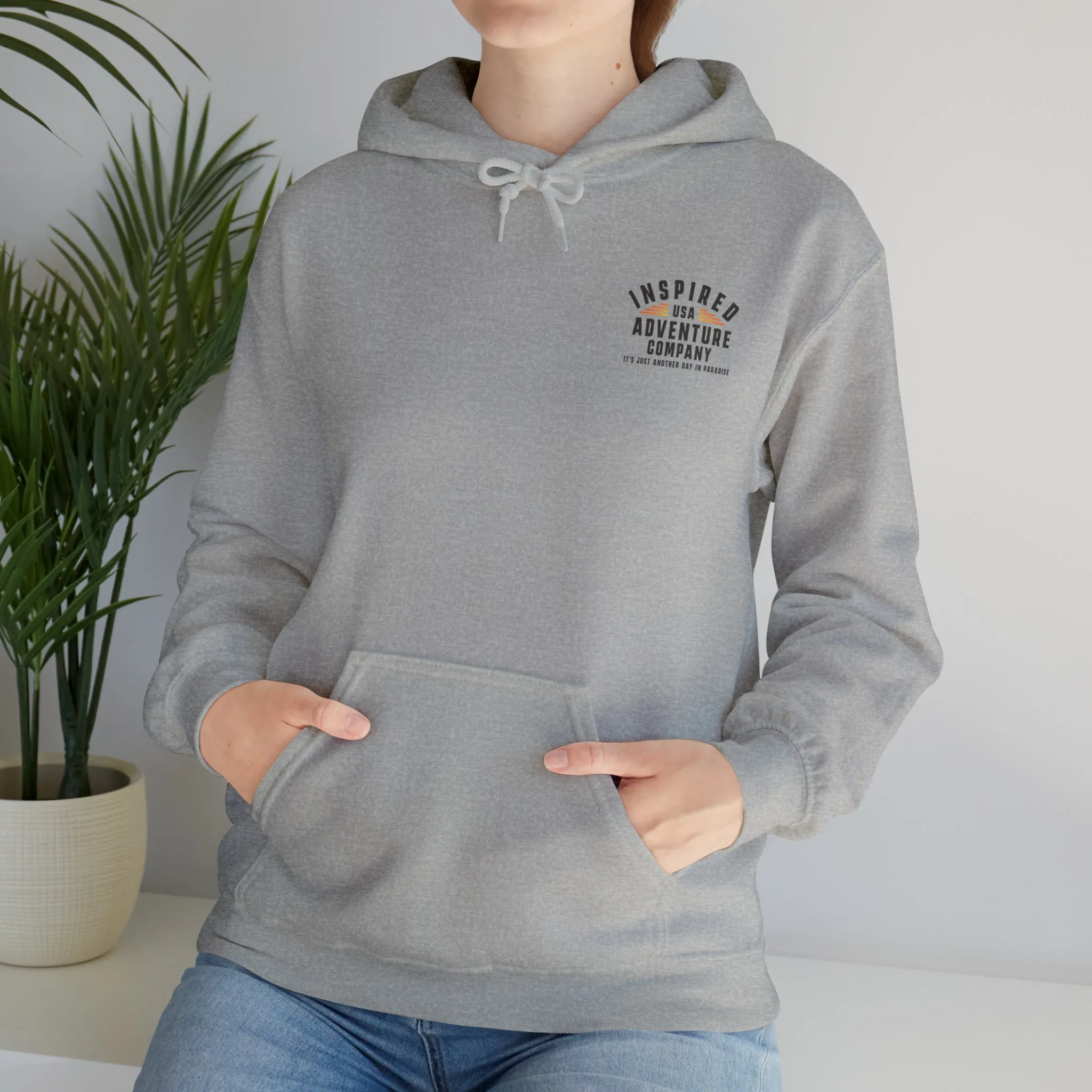 It's Just Another Day in Paradise... Inspired Adventure Co. Unisex Heavy Blend™ Hooded Sweatshirt