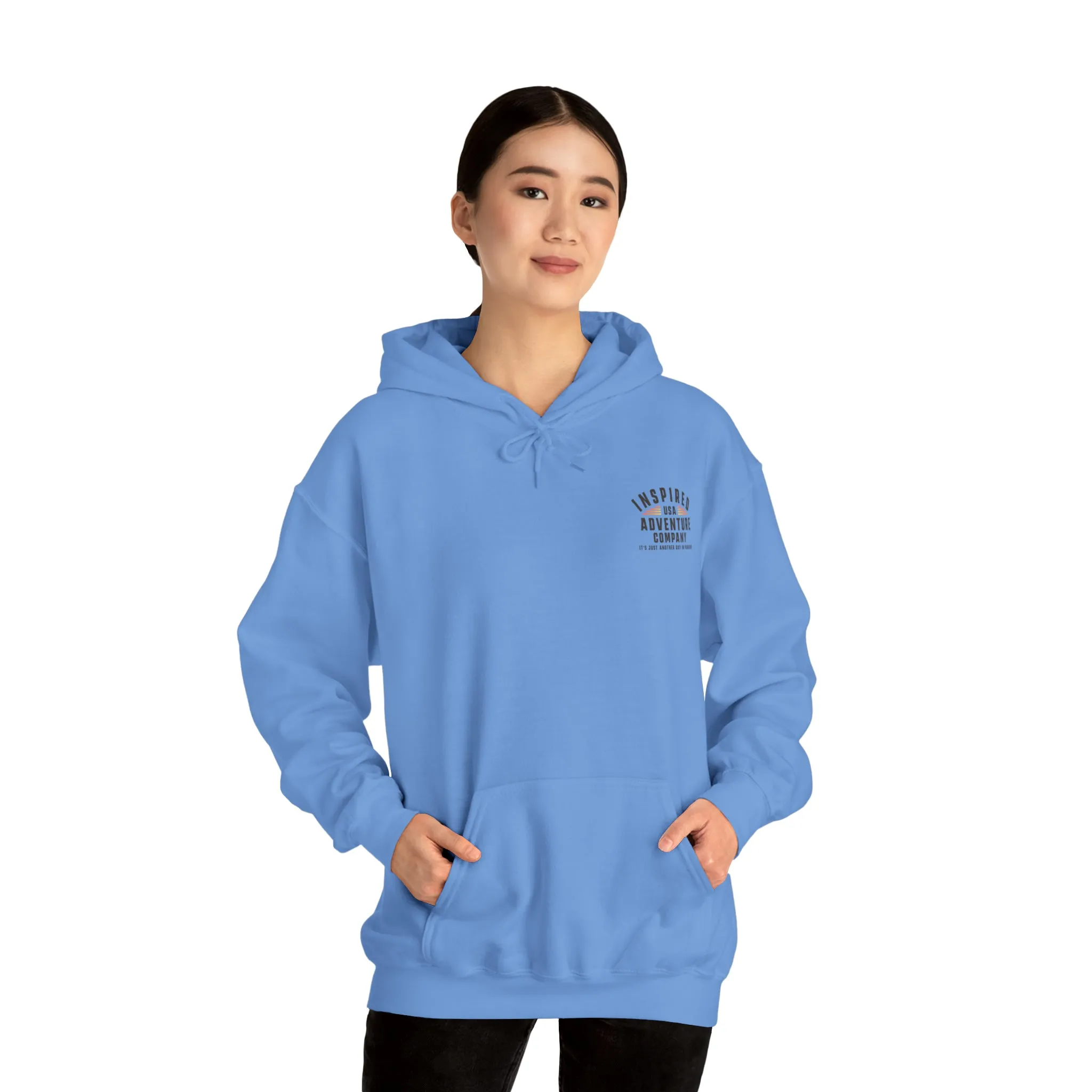 It's Just Another Day in Paradise... Inspired Adventure Co. Unisex Heavy Blend™ Hooded Sweatshirt