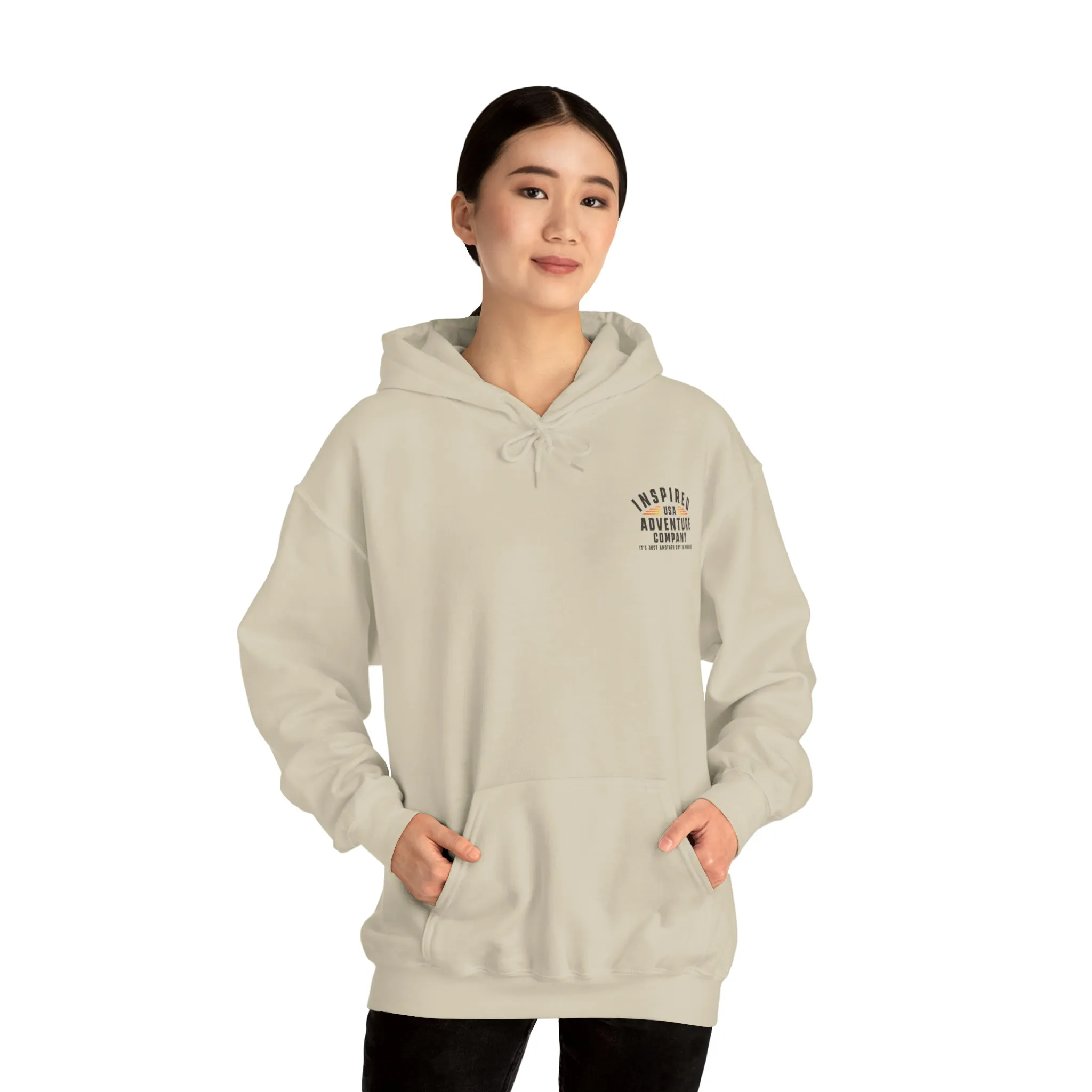 It's Just Another Day in Paradise... Inspired Adventure Co. Unisex Heavy Blend™ Hooded Sweatshirt