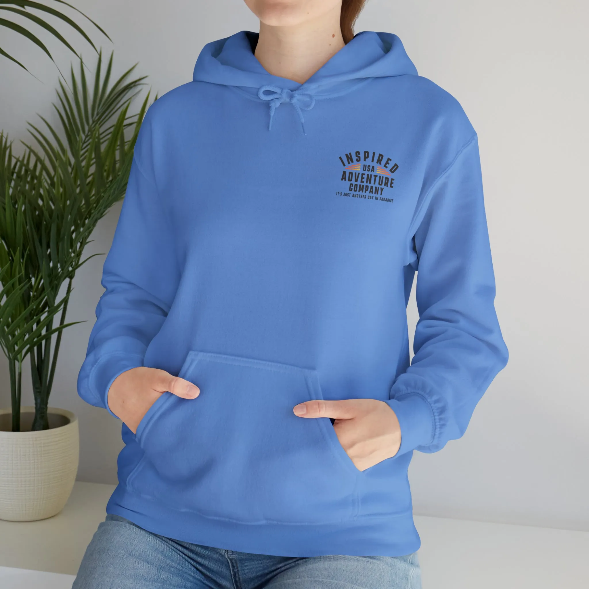 It's Just Another Day in Paradise... Inspired Adventure Co. Unisex Heavy Blend™ Hooded Sweatshirt
