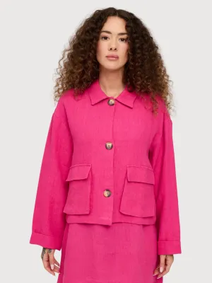 Jacket Linen Short Pink Woman | Mazine
