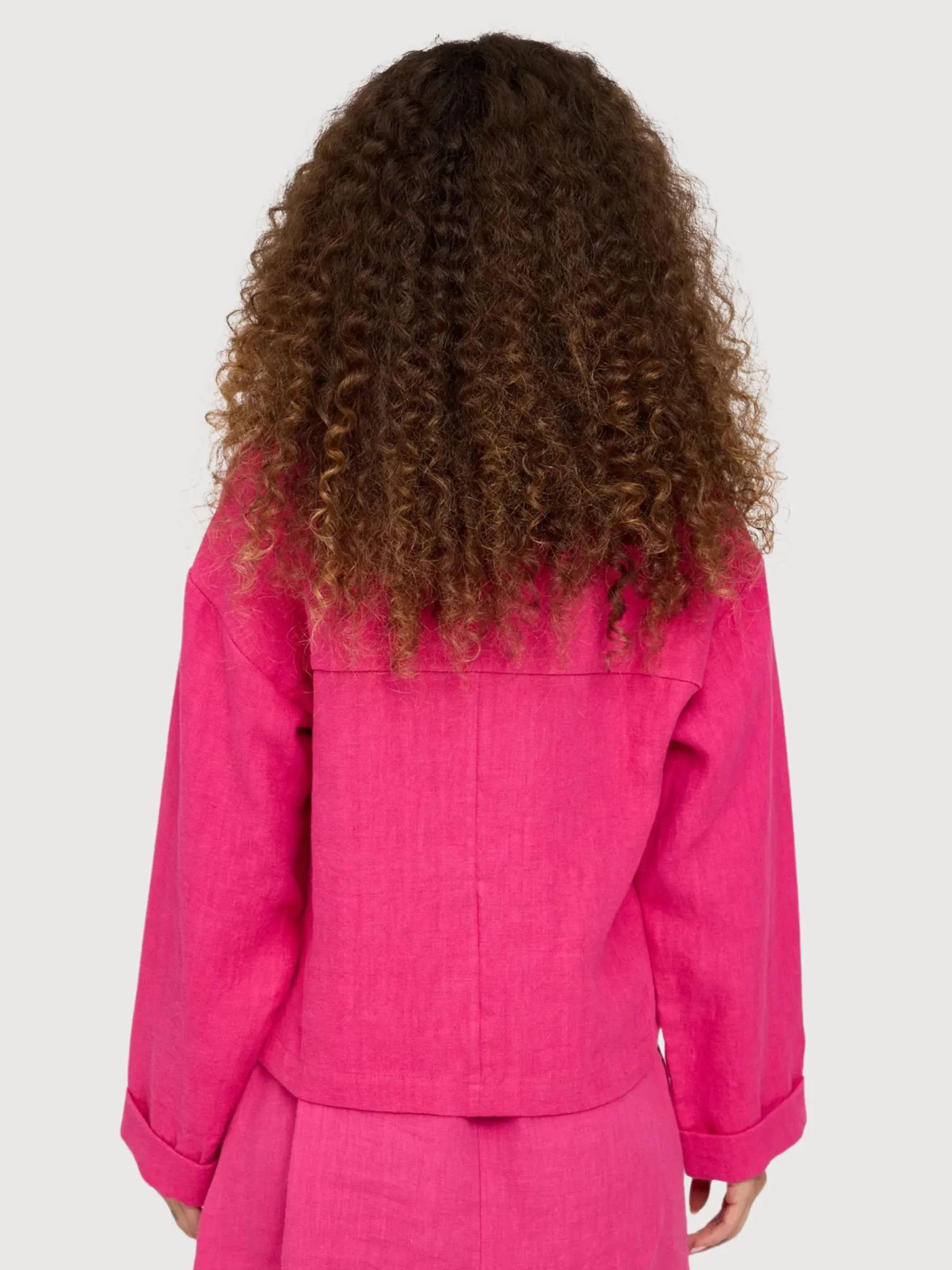 Jacket Linen Short Pink Woman | Mazine