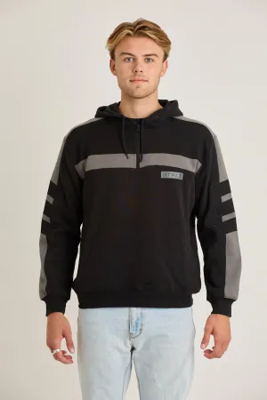 Jetpilot Align 1/4 Zip Hoodie - Black
