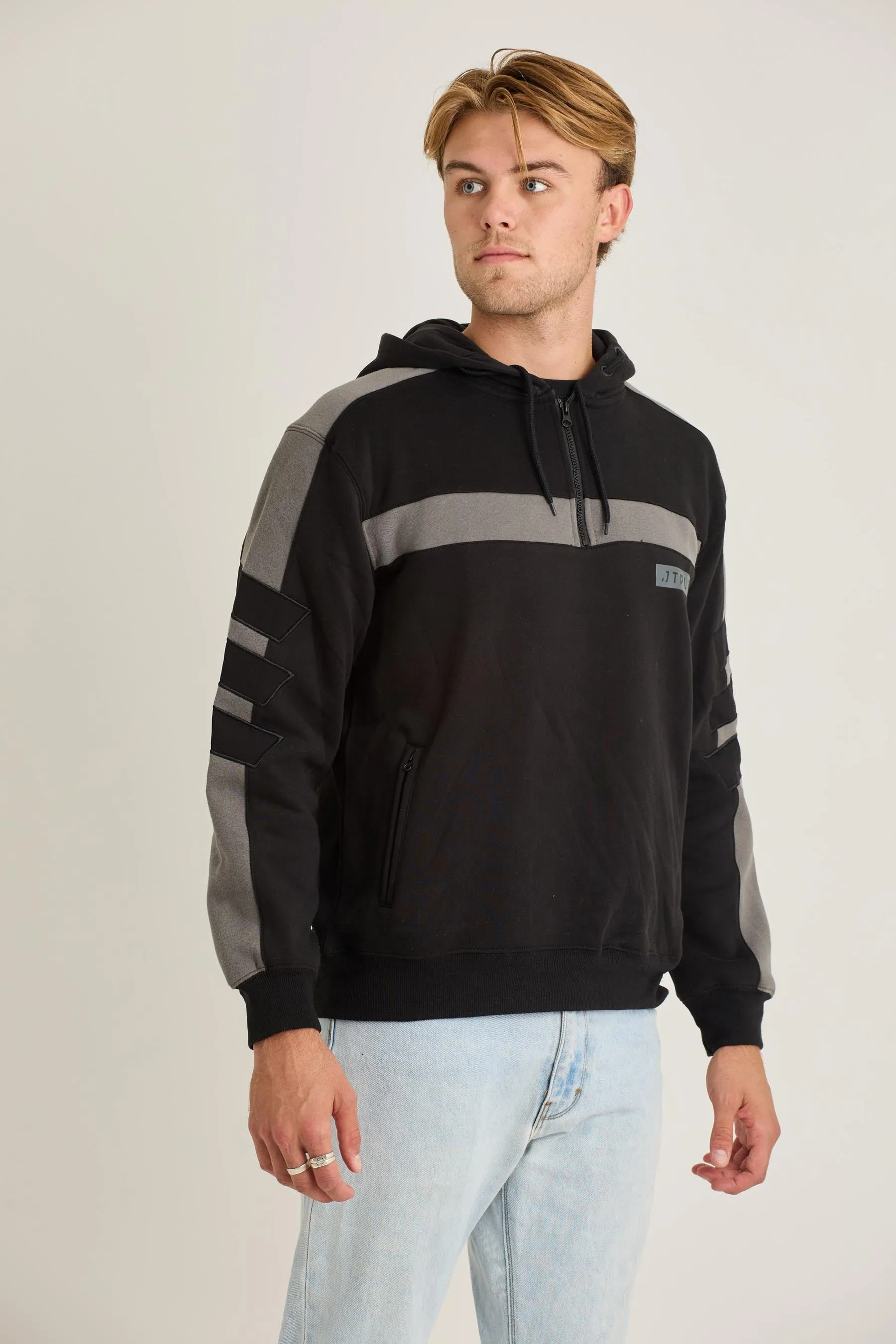 Jetpilot Align 1/4 Zip Hoodie - Black