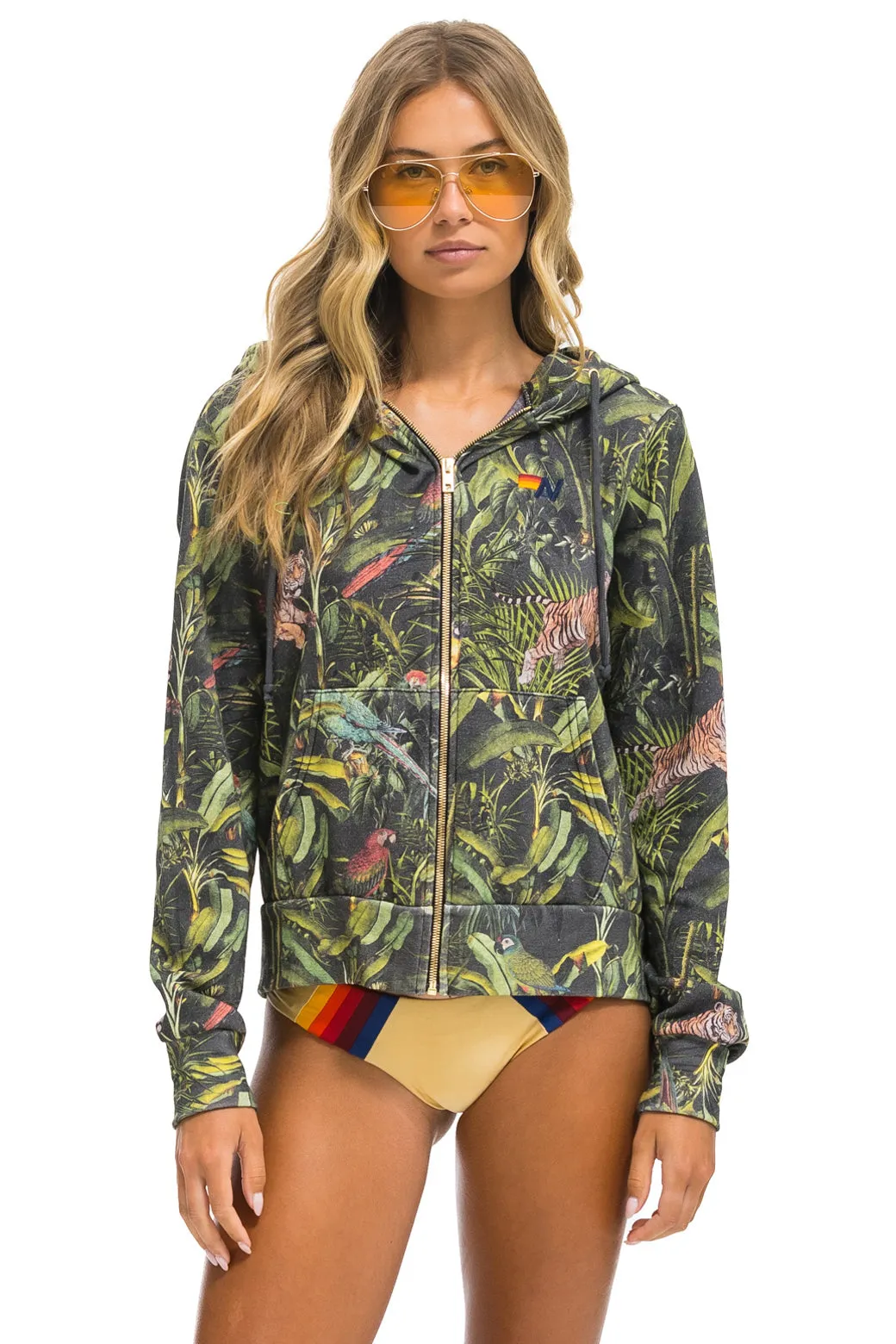JUNGLE ZIP HOODIE - VINTAGE CHARCOAL