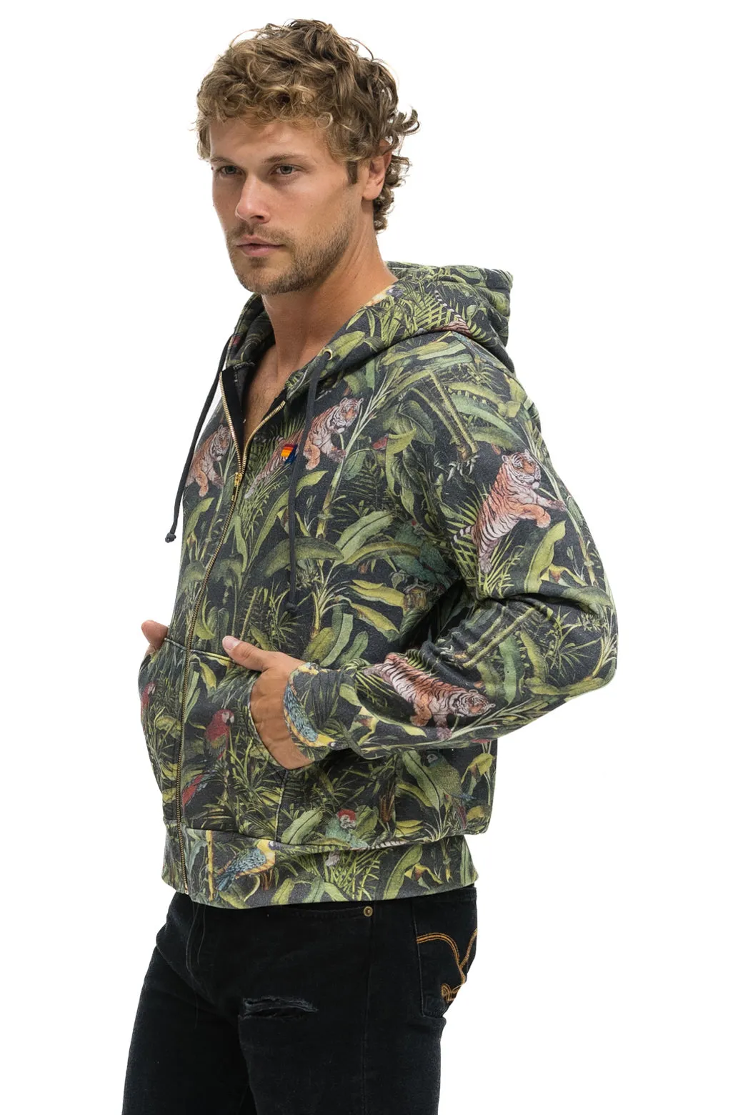 JUNGLE ZIP HOODIE - VINTAGE CHARCOAL