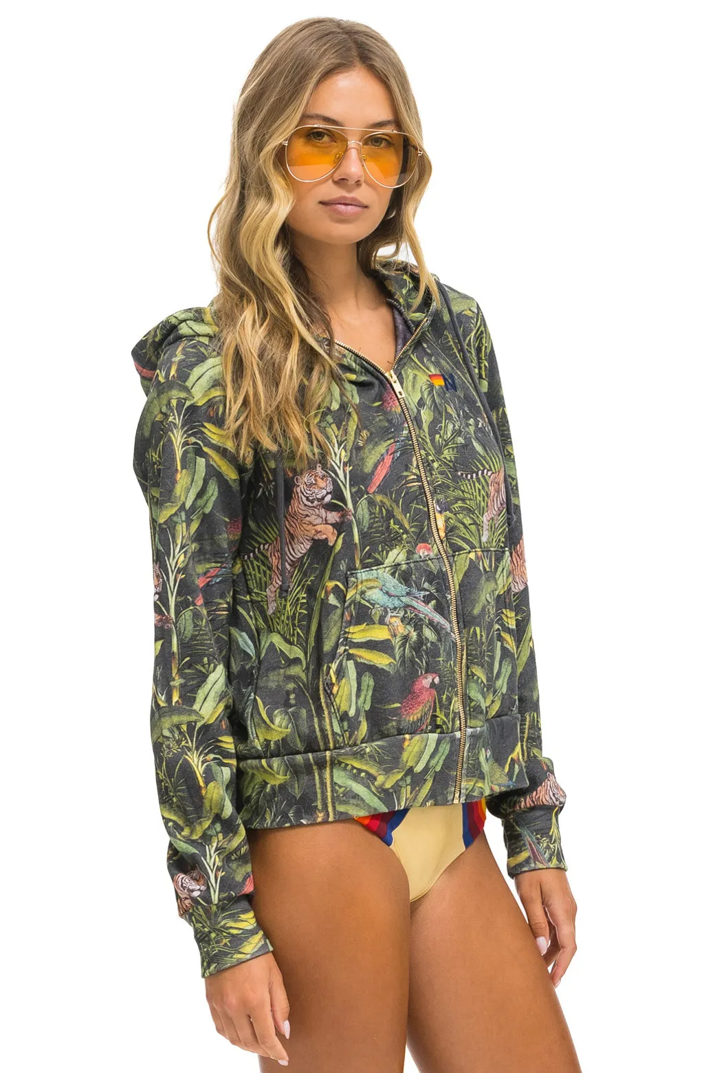 JUNGLE ZIP HOODIE - VINTAGE CHARCOAL