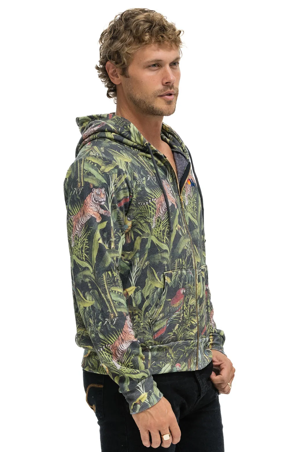 JUNGLE ZIP HOODIE - VINTAGE CHARCOAL