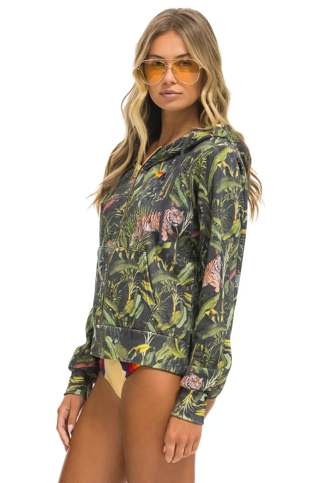 JUNGLE ZIP HOODIE - VINTAGE CHARCOAL