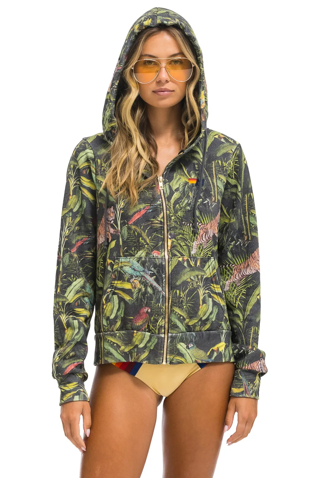 JUNGLE ZIP HOODIE - VINTAGE CHARCOAL