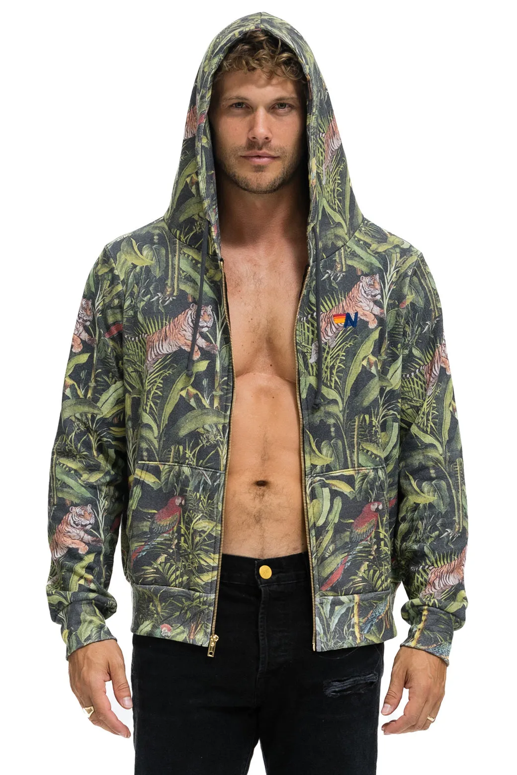JUNGLE ZIP HOODIE - VINTAGE CHARCOAL