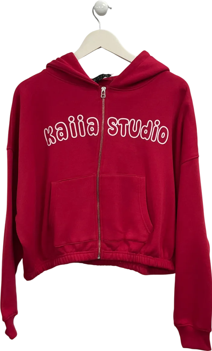Kaiia the label Red Bubble Logo Zip Through Hoodie UK 14