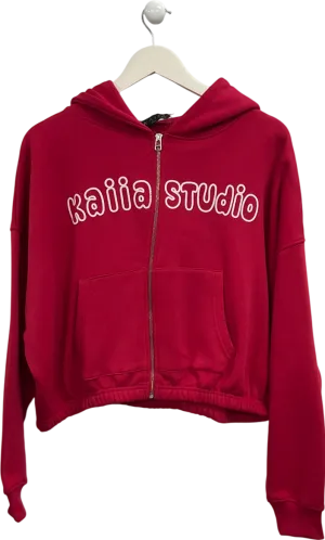 Kaiia the label Red Bubble Logo Zip Through Hoodie UK 14