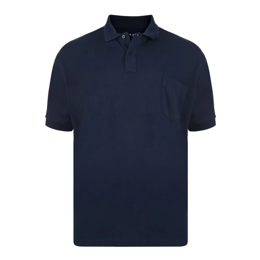 KAM Men's Big Size Poly Cotton Polo Shirt with Pocket (501) 2XL - 8XL, 10 Colours