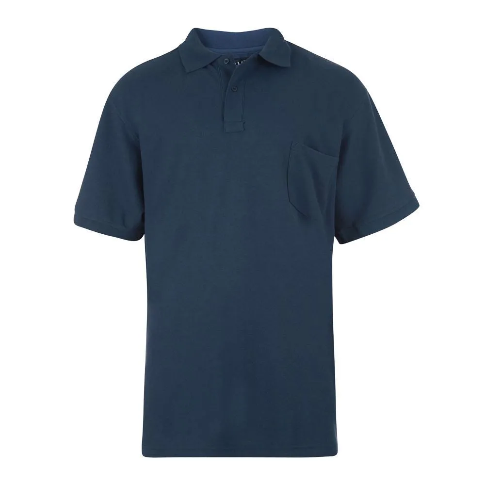 KAM Men's Big Size Poly Cotton Polo Shirt with Pocket (501) 2XL - 8XL, 10 Colours