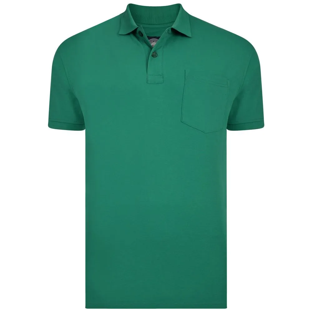 KAM Men's Big Size Poly Cotton Polo Shirt with Pocket (501) 2XL - 8XL, 10 Colours