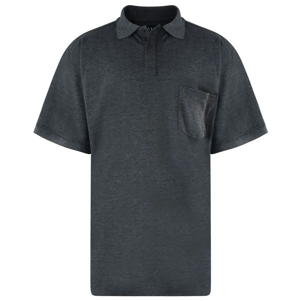 KAM Men's Big Size Poly Cotton Polo Shirt with Pocket (501) 2XL - 8XL, 10 Colours