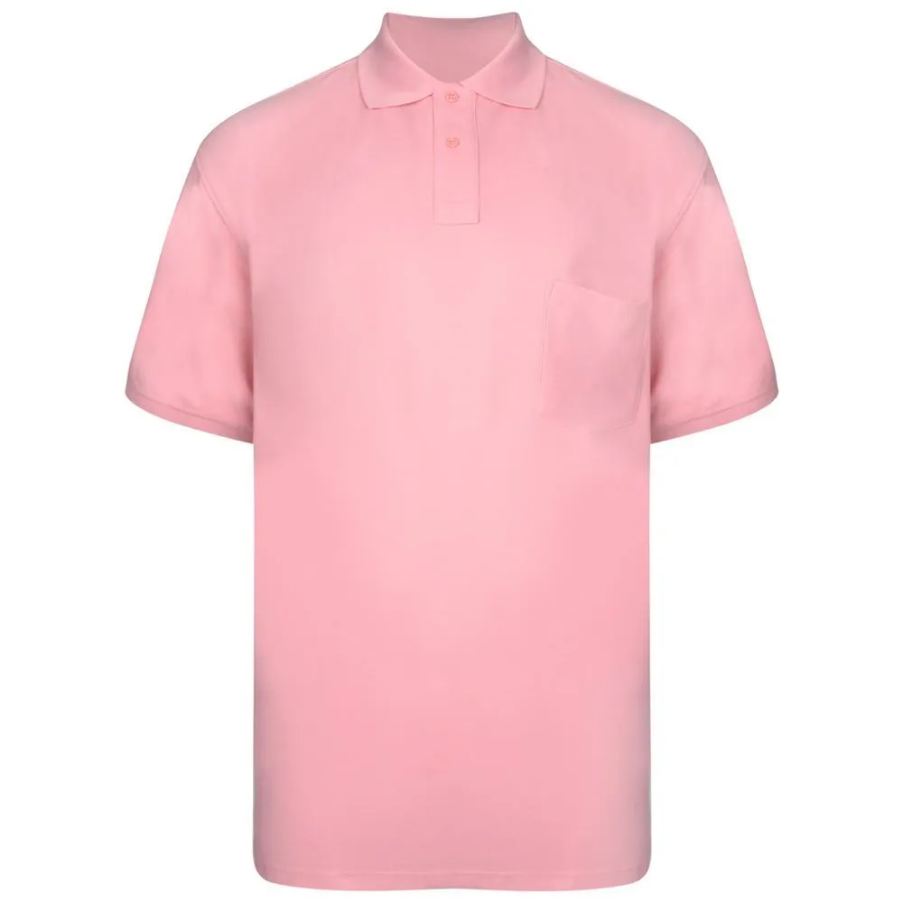 KAM Men's Big Size Poly Cotton Polo Shirt with Pocket (501) 2XL - 8XL, 10 Colours