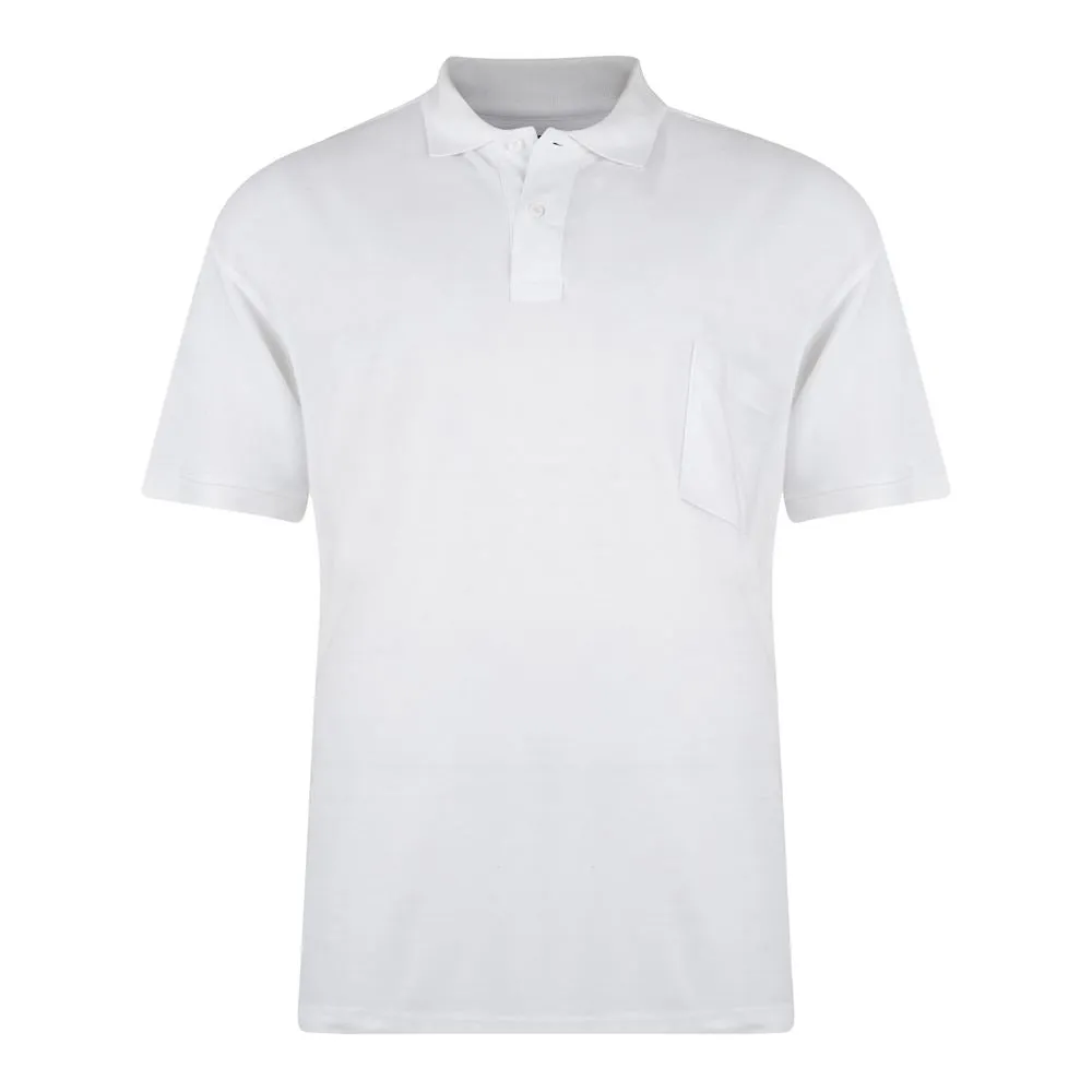 KAM Men's Big Size Poly Cotton Polo Shirt with Pocket (501) 2XL - 8XL, 10 Colours