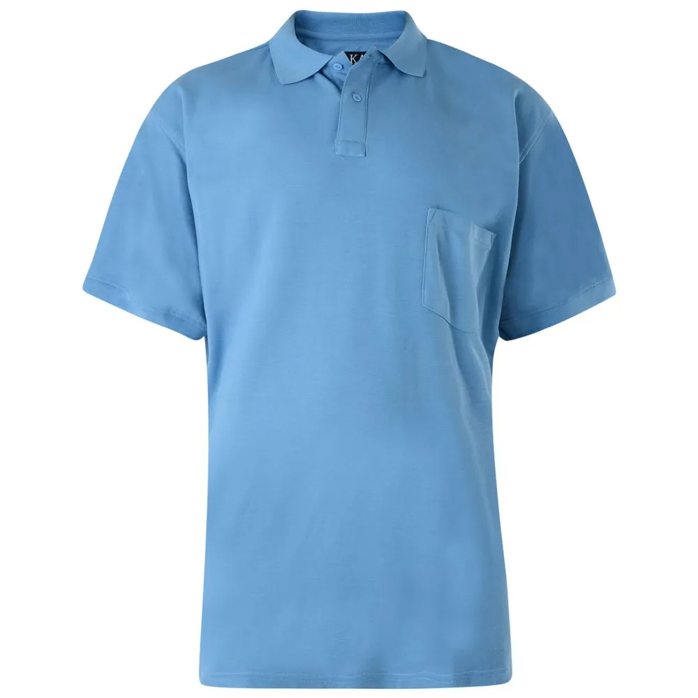 KAM Men's Big Size Poly Cotton Polo Shirt with Pocket (501) 2XL - 8XL, 10 Colours