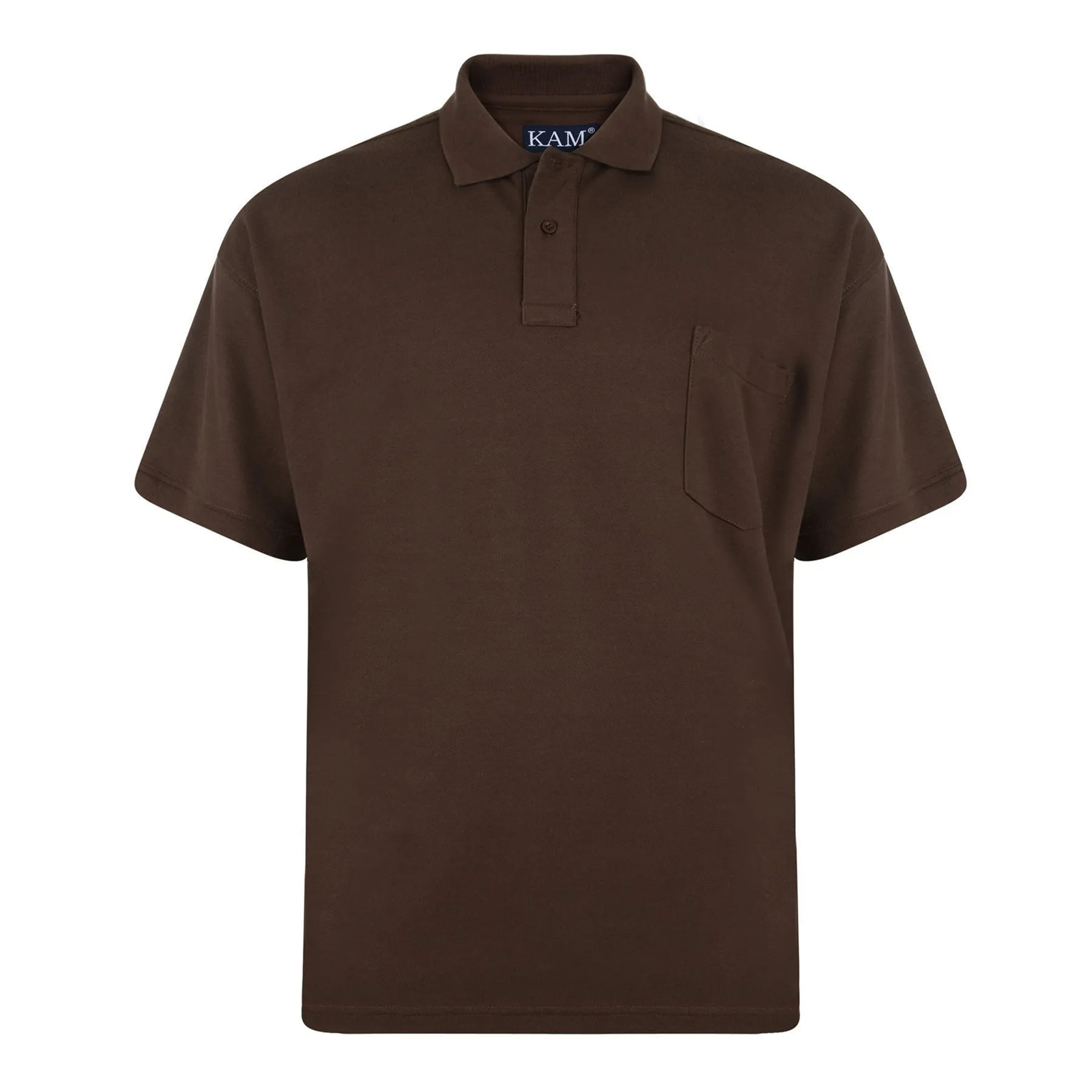 KAM Men's Big Size Poly Cotton Polo Shirt with Pocket (501) 2XL - 8XL, 10 Colours