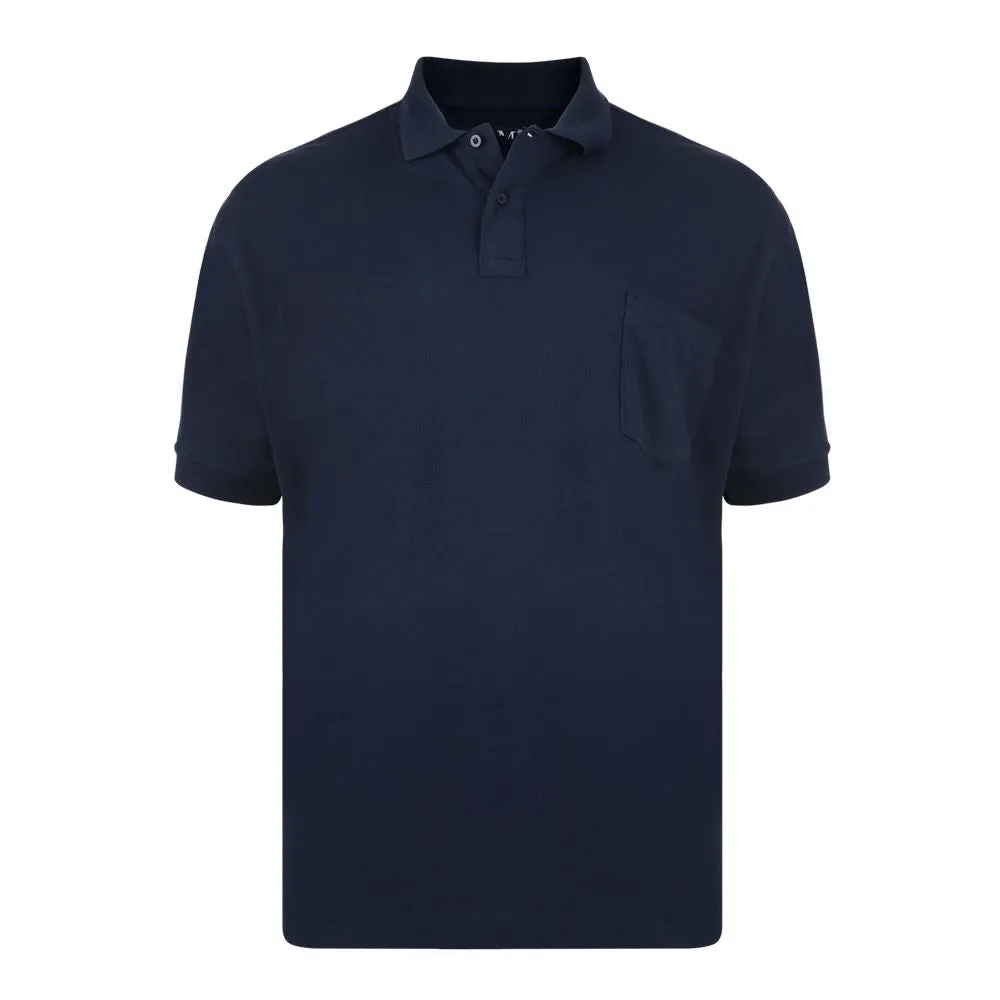 KAM Men's Big Size Poly Cotton Polo Shirt with Pocket (501) 2XL - 8XL, 10 Colours